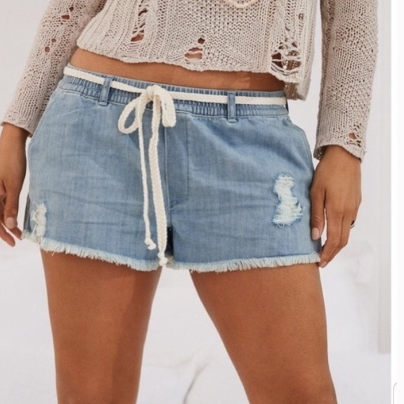 fringe shorts denim